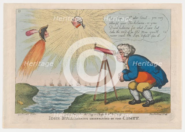 John Bull Making Observations on the Comet, November 10, 1807., November 10, 1807. Creator: Thomas Rowlandson.
