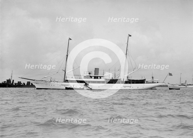 The 766-ton steam yacht 'Sayonara', 1912. Creator: Kirk & Sons of Cowes.