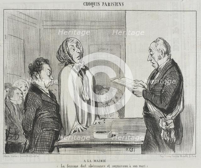À la Mairie.., 1854. Creator: Honore Daumier.