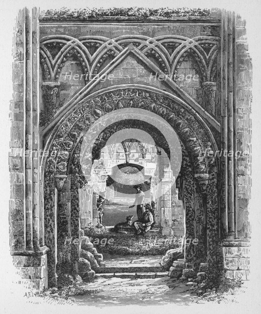 'Doorway in St Joseph's Chapel', Glastonbury Abbey, c1880, (1897). Artist: Alexander Francis Lydon.