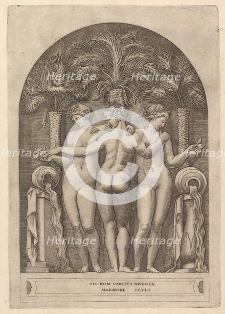 Speculum Romanae Magnificentiae: The Three Graces, ca. 1515-27. Creator: Marco Dente.