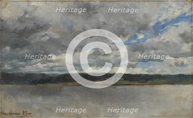 Rain Clouds over a Lake Landscape, 1883. Creator: Akseli Gallen-Kallela.