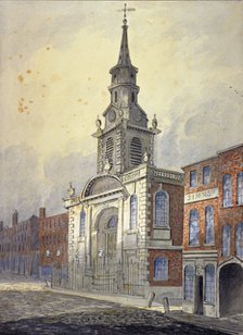 St George's Church, Borough High Street, Southwark, London, c1815.      Artist: William Pearson
