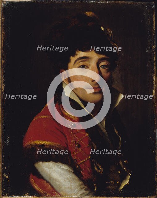 Portrait d'un acteur, en veste rouge bordée de fourrure, c1800. Creator: Louis Leopold Boilly.