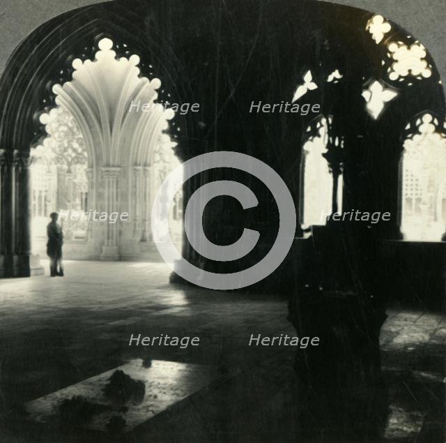 'The Tomb of Portugal's Unknown Soldiers, and Cloisters of the Monastery of Batalha, Portugal', c193 Creator: Unknown.