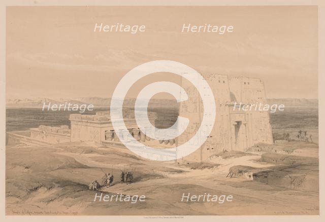 Egypt and Nubia: Volume I - No. 34, Temple of Edfou. Ancient Appolinopolis, Upper Egypt, 1838. Creator: Louis Haghe (British, 1806-1885).