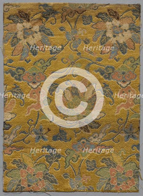 Fragment from Book of Textiles, 18th century. Creator: Unknown.