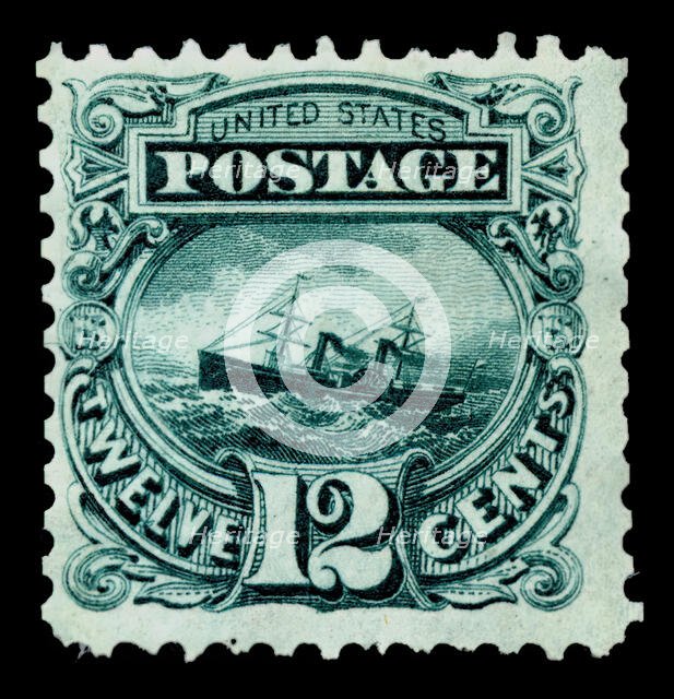 12c S.S. Adriatic re-issue single, 1875. Creator: National Bank Note Company.