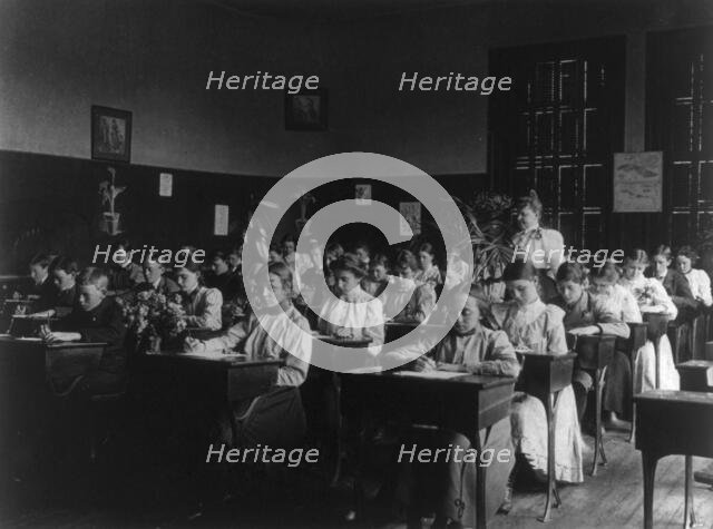 Pupils in class, 4th Division, (1899?). Creator: Frances Benjamin Johnston.