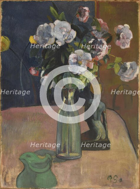 Roses et statuette , 1889. Creator: Gauguin, Paul Eugéne Henri (1848-1903).