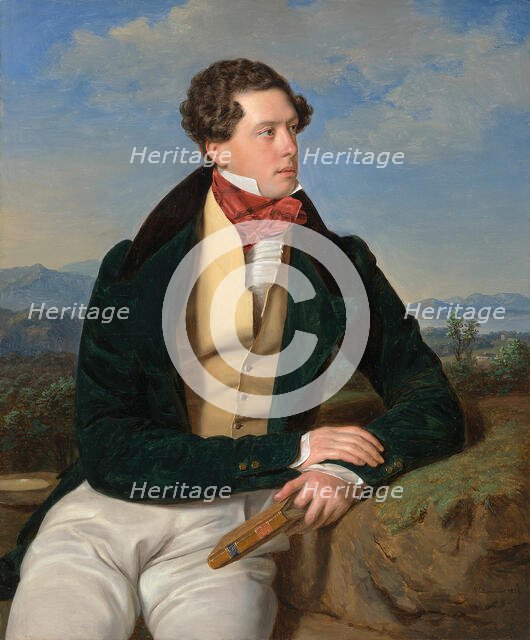 The Actor Maximilian Korn in a Landscape, 1828. Creator: Ferdinand Georg Waldmuller.