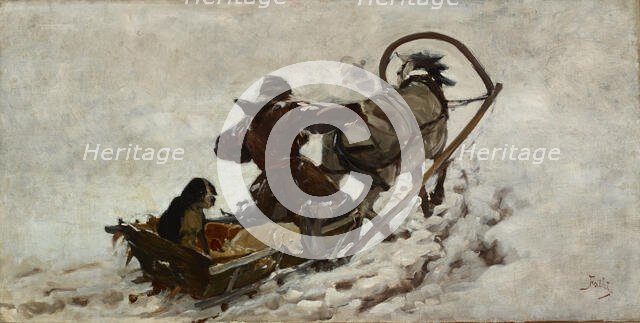 Dogs at a Hunt, c1886. Creator: Julian Falat.