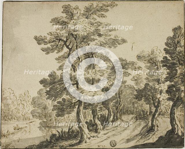 Road through Leafy Trees near Stream, n.d. Creator: Zacharias Blijhooft.