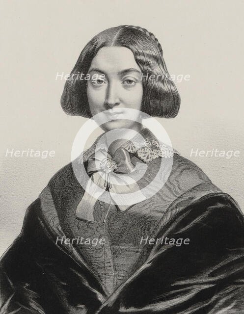 Portrait of the singer and composer Anna Bochkoltz (1815-1879), 1845. Creator: Alophe, Marie-Alexandre Menut (1812-1883).