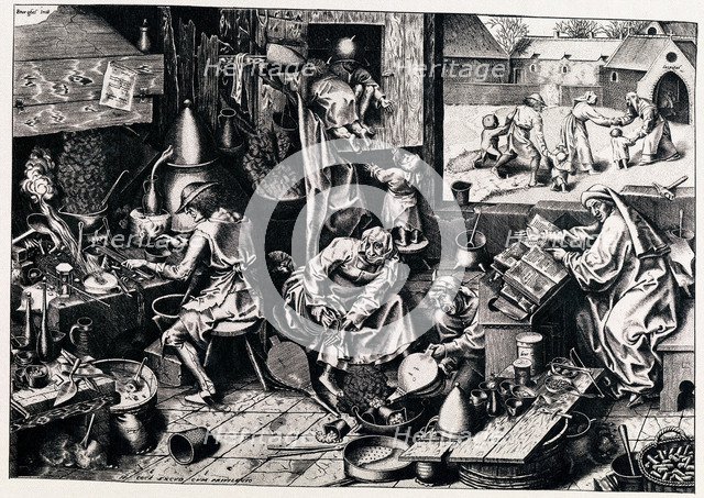 The Alchemist, 1558. Artist: Galle, Philipp (1537-1612)