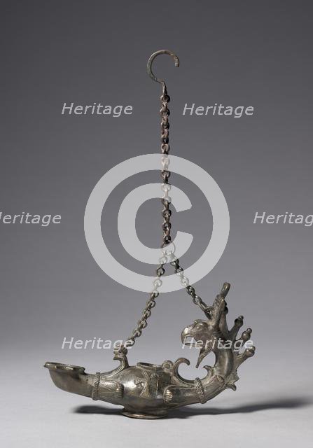 Lamp with Griffin-Head Handle, 300s-400s. Creator: Unknown.