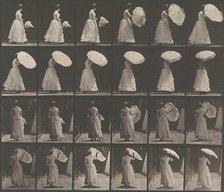 [Woman Opening Parasol], 1883-86, printed 1887. Creator: Eadweard J Muybridge.