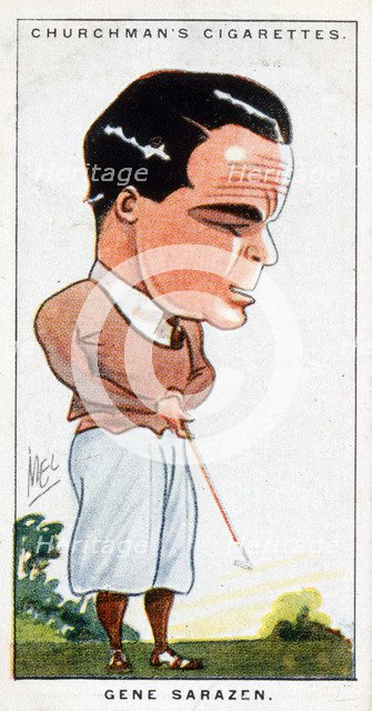 Cigarette card of Gene Sarazen, American, c1930s. Artist: Unknown