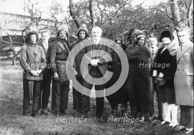 A group of native Americans in traditional costume, 1922. Artist: Unknown