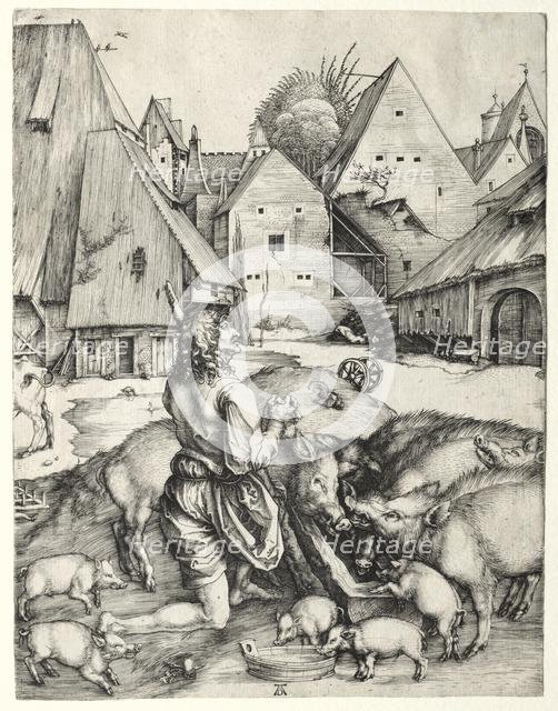 The Prodigal Son, c. 1496. Creator: Albrecht Dürer (German, 1471-1528).