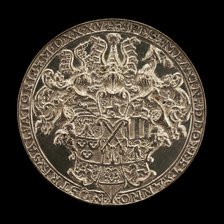 Shield with Helms and Crests [reverse], 1535. Creator: Reinhart, Hans.