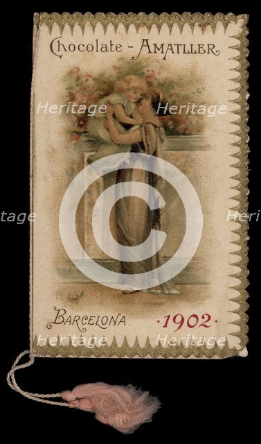 Pocket Calendar in Modernist style, published by Amatller Chocolates Factory, 1902.