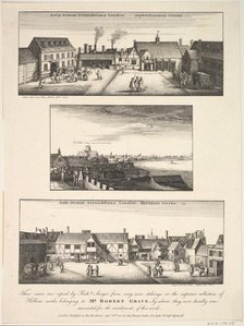 Two Views of Arundel House and London and the Thames as seen from the roof of Arundel Hous..., 1808. Creator: Richard Sayer.