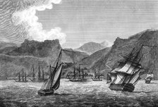 British shipping off St Helena, 1817. Artist: Unknown
