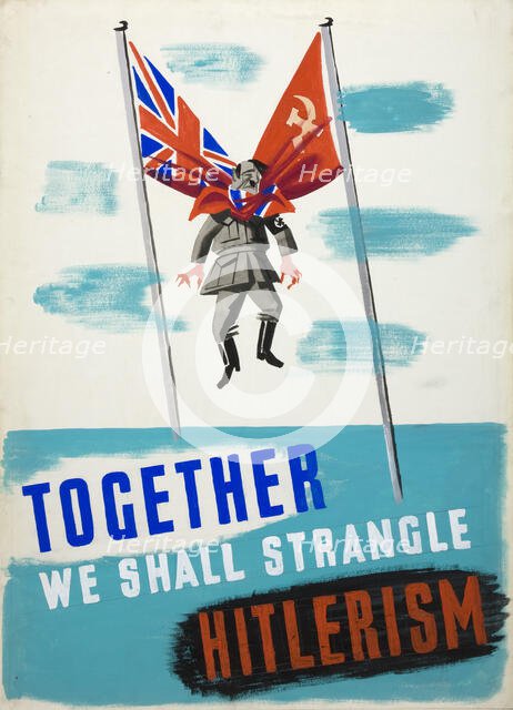 'Together we shall strangle Hitlerism', World War II poster, between 1939 and 1946. Creators: Central Office of Information, Unknown.