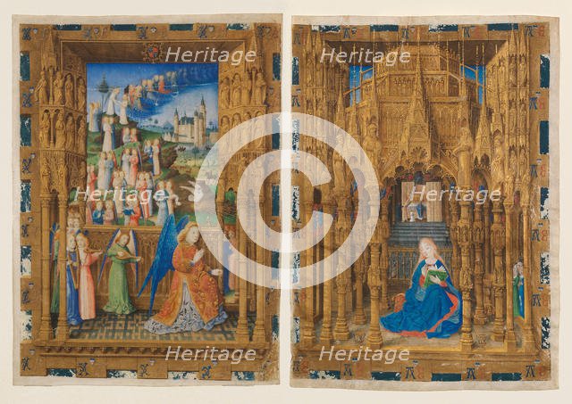 The Annunciation from the Hours of Charles of France, 1465. Creator: Master of Charles of France.