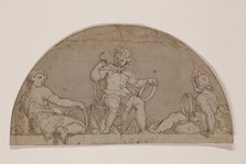 Study for a Lunette with Three Youths Holding Rings, between late 16th and early 17th century. Creator: Unknown.
