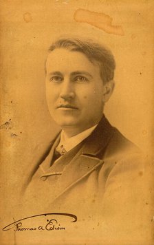 Portrait of Thomas Alva Edison (1847-1931), before 1900. Creator: Falk Studios, New York  .