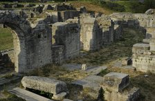Partial view of the amphitheater ruins, ancient city of Salona, Solin, Croatia, 2018.  Creator: Unknown.