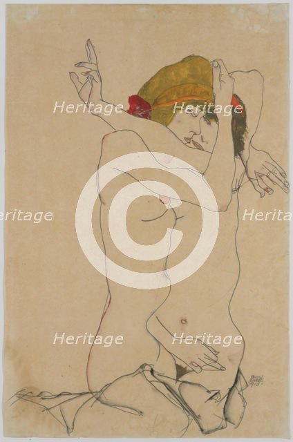 Two Women Embracing , 1913. Creator: Schiele, Egon (1890-1918).
