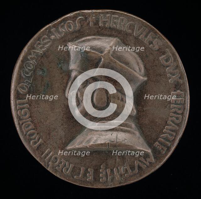 Ercole I d'Este, 1431-1505, Duke of Ferrara, Modena, and Reggio 1471 [obverse], 1505. Creator: Unknown.