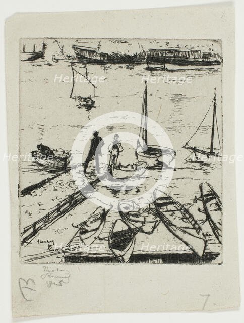 Pleasure Boats, Chelsea, 1888-89. Creator: Theodore Roussel.