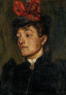 Head of a Lady in a Hat, 1895. Creator: Jozef Hanula.