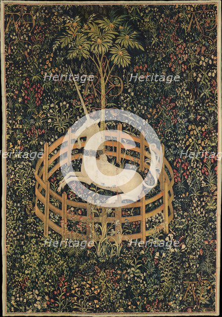 The Unicorn in Captivity, c. 1500. Artist: Master of the Hunt of the Unicorn (active End of 15th cen.)