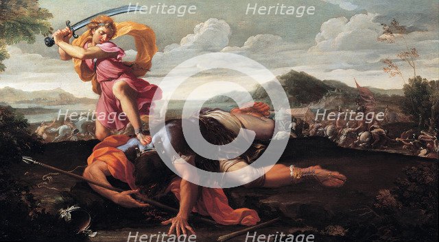 David and Goliath, 1650-1660. Artist: Courtois, Guillaume (1628-1679)