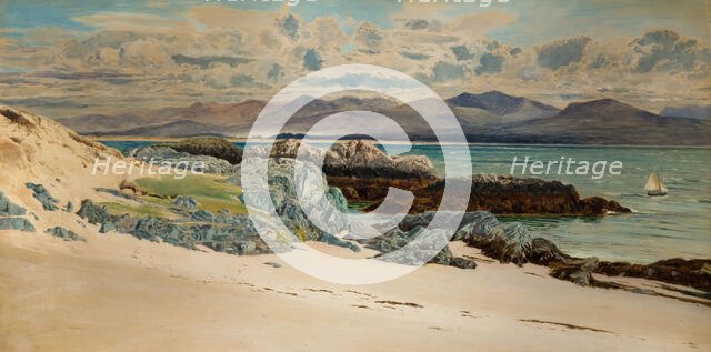 Snowdon And Caernarvon From Llanddwyn Island, 1917. Creator: Frederick William Hayes.