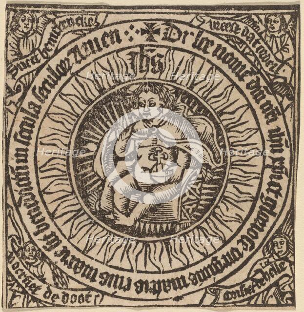 Divine Infant with the Globe in a Circle with Four Angels, probably c. 1500. Creator: Unknown.