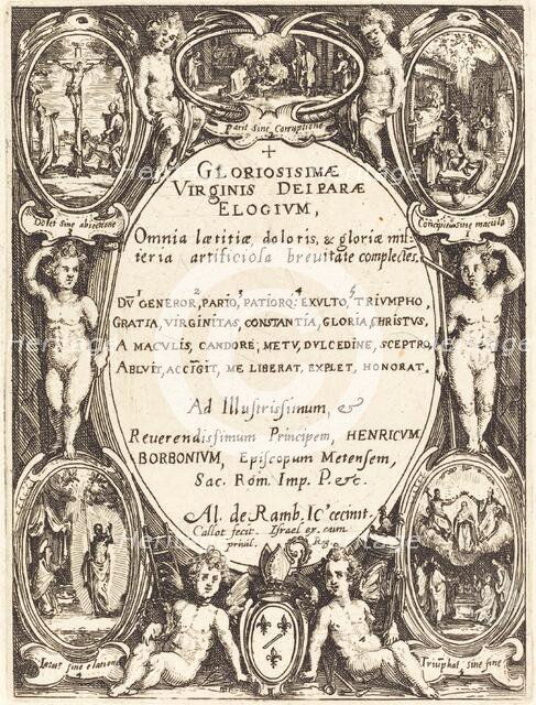 Frontispiece for "Gloriosissimae". Creator: Jacques Callot.