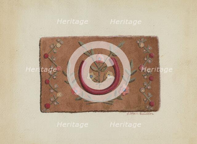 Hooked Rug, c. 1936. Creator: Mosseller, Lillian M..