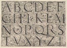 Roman Majuscule Alphabet, ca. 1520. Creator: Daniel Hopfer.