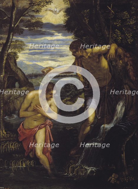 The Baptism of Christ. Artist: Tintoretto, Domenico (1560-1635)