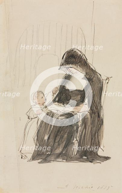 Nun Reading to a Child, 1835. Creator: David Wilkie (British, 1785-1841).