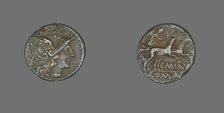 Denarius (Coin) Depicting the Goddess Roma, 153 BCE. Creator: Unknown.