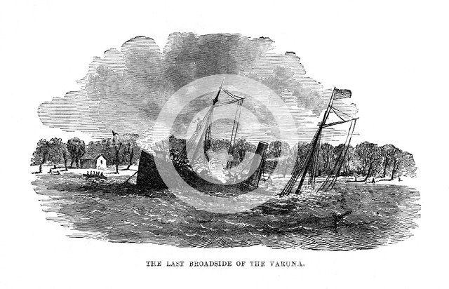 'The Last Broadside of the Varuna', 1862, (1872). Artist: Unknown