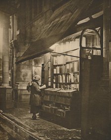 'Wet Winter Evening and a Book Lover in Bloomsbury', c1935. Creator: Fincham.