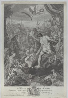 The martyrdom of Saint Vitalis of Milan, who is being buried alive, 1776. Creators: Giovanni Battista Cecchi, Ranieri Allegranti.